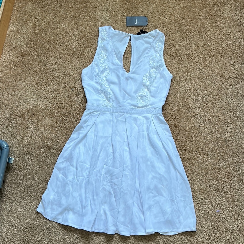 NWT white dress mini open back